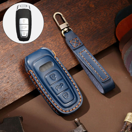 Hallmo Car Cowhide Leather Key Protective Cover Key Case for Audi A6L / A8L / A4 / A7 / A5 C Style