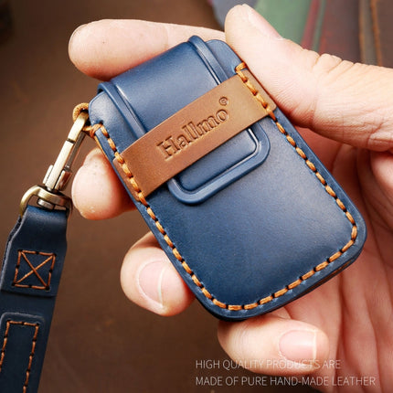 Hallmo Car Cowhide Leather Key Protective Cover Key Case for Volkswagen Lavida B Style