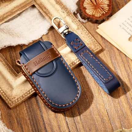 Hallmo Car Cowhide Leather Key Protective Cover Key Case for Jeep Compass, For Jeep Compass