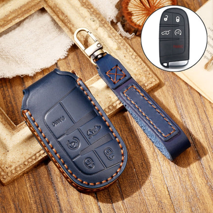 Hallmo Car Cowhide Leather Key Protective Cover Key Case for Jeep Compass, For Jeep Compass