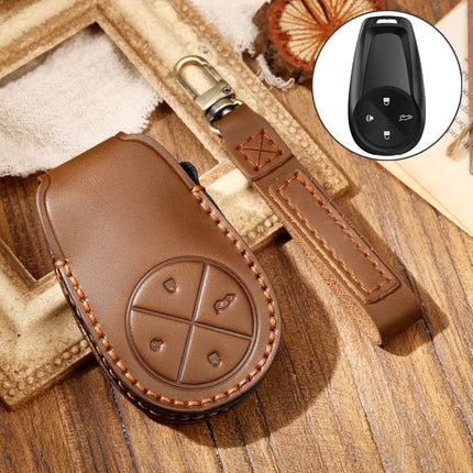 Hallmo Car Cowhide Leather Key Protective Cover Key Case for NIO ES6 / ES8, For NIO ES6 / ES8