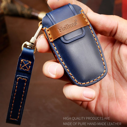 Hallmo Car Cowhide Leather Key Protective Cover Key Case for Ford Focus B Style, For Ford Focus B Style