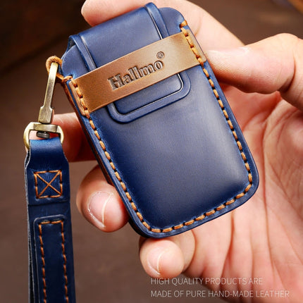 Hallmo Car Cowhide Leather Key Protective Cover Key Case for Land Rover Discovery 5 A Style