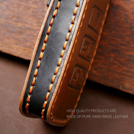 Hallmo Car Cowhide Leather Key Protective Cover Key Case for Land Rover Discovery 5 A Style