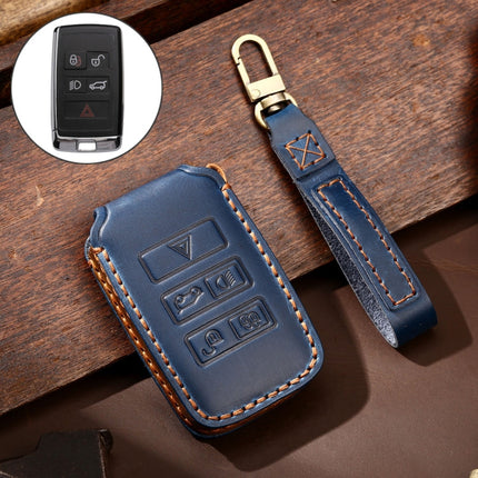 Hallmo Car Cowhide Leather Key Protective Cover Key Case for Land Rover Discovery 5 B Style, For Land Rover Discovery 5 B Style