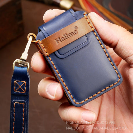 Hallmo Car Cowhide Leather Key Protective Cover Key Case for Mazda Axela 2-button, For Mazda Axela 2-button