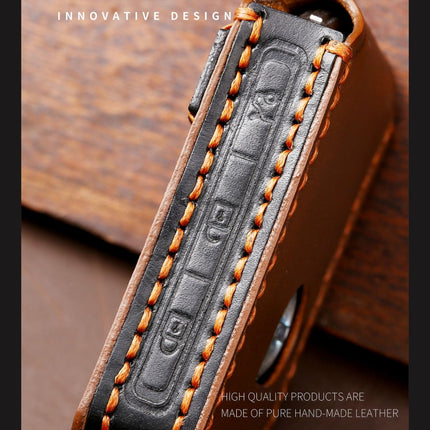 Hallmo Car Cowhide Leather Key Protective Cover Key Case for New Volvo, For New Volvo