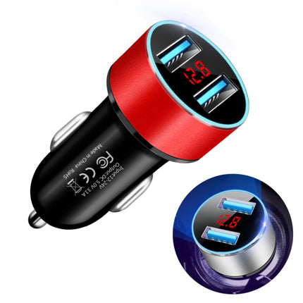 JMG-C016A 5V 3.1A Car Dual USB Charger with LED Display, JMG-C016A (Silver), JMG-C016A (Black), JMG-C016A (Gold), JMG-C016A (Blue), JMG-C016A (Red)