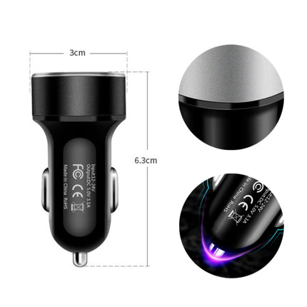 JMG-C016A 5V 3.1A Car Dual USB Charger with LED Display, JMG-C016A (Silver), JMG-C016A (Black), JMG-C016A (Gold), JMG-C016A (Blue), JMG-C016A (Red)