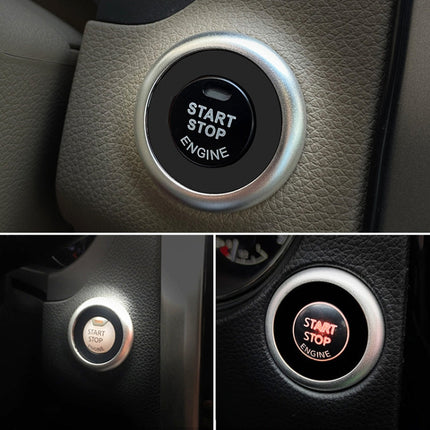 Car Engine Start Key Push Button Ring Trim Sticker Decoration for Infiniti Q50L/QX50/Q70/QX60/Q60, For Infiniti Q50L (Black), For Infiniti Q50L (Blue), For Infiniti Q50L (Red), For Infiniti Q50L (Silver)