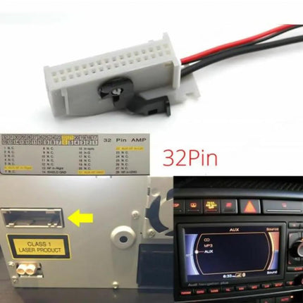Car RNS-E 32PIN Bluetooth Music AUX Digital Audio Cable for Audi A3 A4 A6 A8 TT R8, For Audi A3