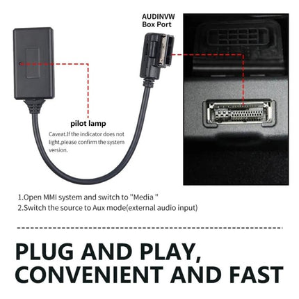Car MMI 3G AMI Bluetooth Audio Cable Wiring Harness for Audi Q5 A5 A7 R7 S5 Q7 A6L A8L A4L, For Audi Q5 A5 A7