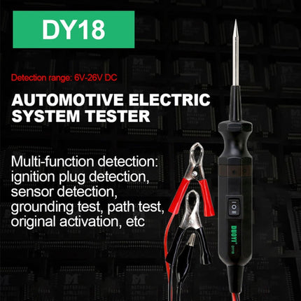 DUOYI DY18 Car Circuit Tester Probe Diagnostic Tool 12V 24V Current Voltmeter, DY18
