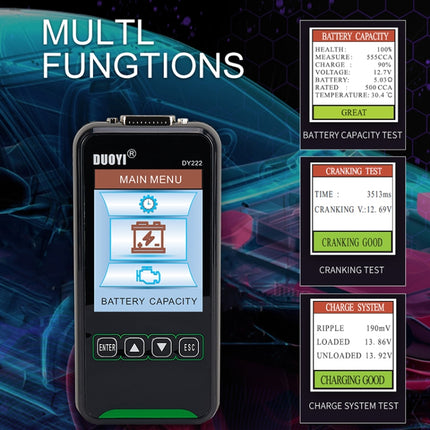 DUOYI DY222 Car 12V / 24V Battery Tester, DY222
