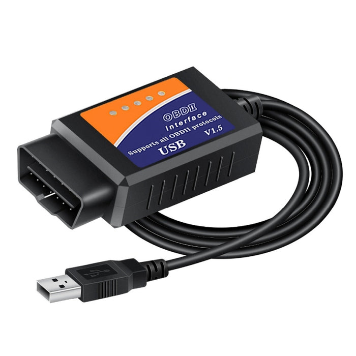 OBD ELM327 V1.5 USB Car Fault Diagnostic Scanner with CH340T Chip, ELM327 V1.5 with CH340T Chip