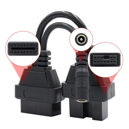 12Pin to 16Pin Car OBD2 Conversion Cable OBDII Diagnostic Adapter Cable for Mitsubishi, 12Pin to 16Pin for Mitsubishi