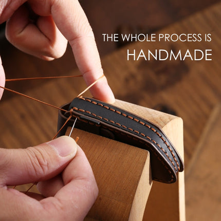 Hallmo Car Cowhide Leather Key Protective Cover Key Case for Hyundai 3-button, For Hyundai 3-button