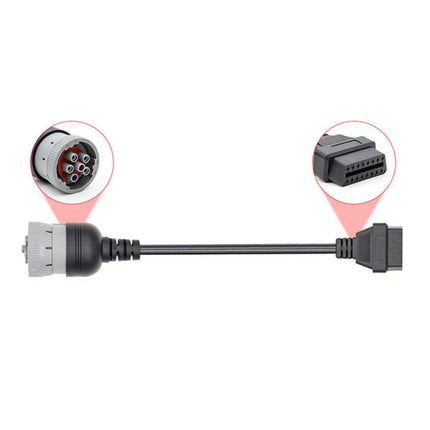J1708 6Pin to OBD2 16Pin Female Car Diagnostic Adapter Cable, 6Pin to OBD2