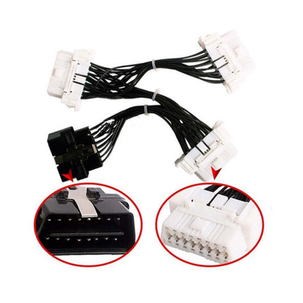 ELM327 OBD2 16Pin Male to 3 Female Car Diagnostic Cable, 16Pin Male to 3 Female