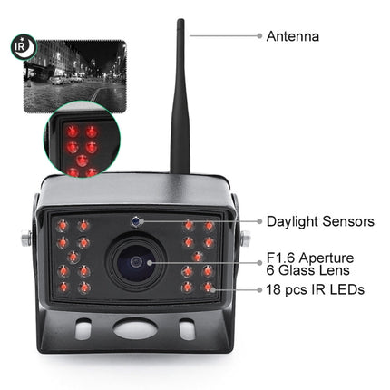 7 inch Car Digital Wireless Rear-view Split-screen Monitor Four Record, Four Record