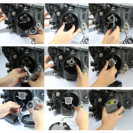 1 Pair D Series D2S Car HID Ballast to LED Headlight DC12V 35W 6000K 7000LM, CSP Lamp Bead, D2S