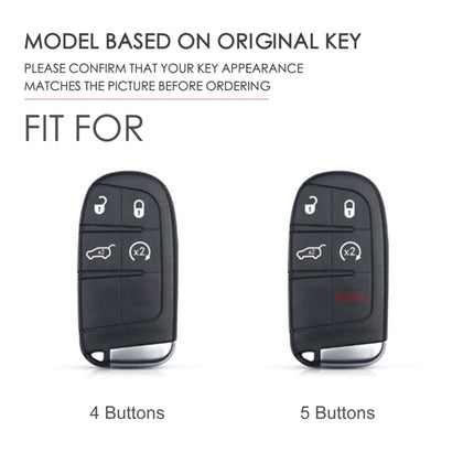 Hallmo Car Genuine Leather Key Protective Cover for Jeep Compass 4-button