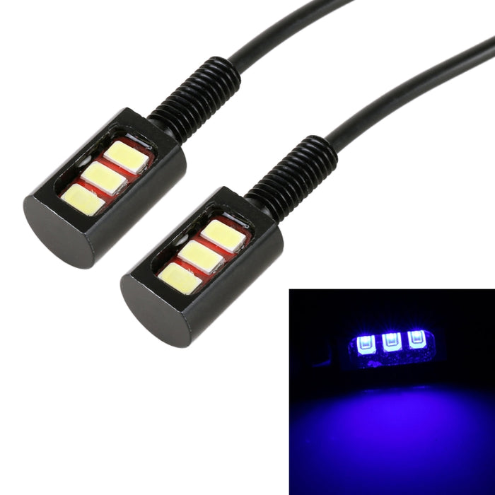 1 Pair DC12V 0.4W 3LEDs SMD-5630 Car / Motorcycle License Plate Light, Cable Length: 27cm, DC12V 0.4W