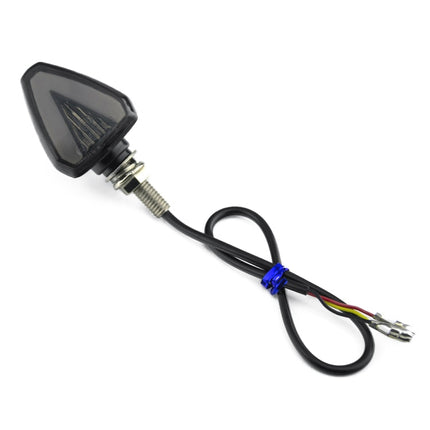 2 PCS KC018A Motorcycle Triangular V-shaped Two-color LED Brake Turn Signal Light, KC018A