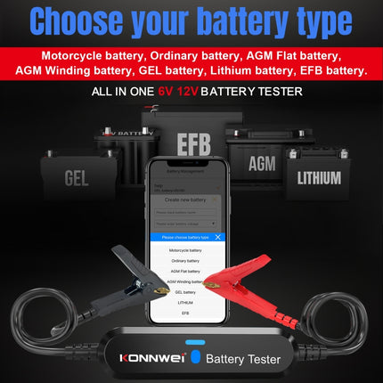 KONNWEI BK100 X431 BST360 Car Bluetooth Battery Tester, BK100 (Black), BK100