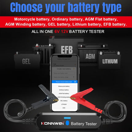 KONNWEI BK100 X431 BST360 Car Bluetooth Battery Tester, BK100 (Black), BK100