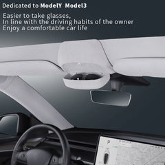 Car Suede Wrap Version Sunglasses Storage Box for Tesla Model 3 2019-2023