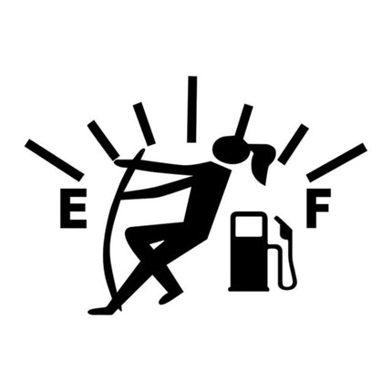 Female Pull Fuel Tank Pointer To Full Hellaflush Reflective Vinyl Car Sticker, Female (Black), Female (Colour), Female (White)