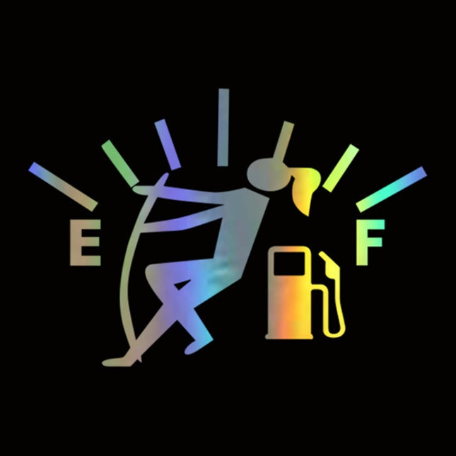 Female Pull Fuel Tank Pointer To Full Hellaflush Reflective Vinyl Car Sticker, Female (Black), Female (Colour), Female (White)