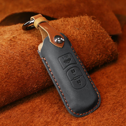 For Mazda Old Style Hallmo Car Cowhide Leather Key Protective Cover Key Case, Three Keys Version, Three Keys Version, For Mazda Old Style, Three Keys Version, For Mazda Old Style