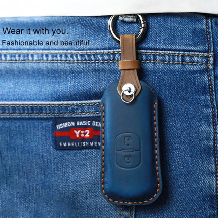For Mazda Old Style Hallmo Car Cowhide Leather Key Protective Cover Key Case, Three Keys Version, Three Keys Version, For Mazda Old Style, Three Keys Version, For Mazda Old Style