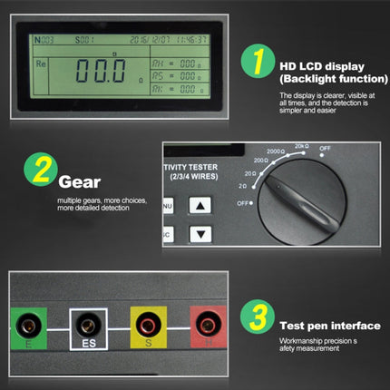DUOYI DY4300 Higher Accuracy Digital Ground Resistance Tester, DY4300