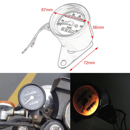 Motorcycle Retro Modified Odometer Speedometer Kilometer, Speedometer Kilometer (Black), Speedometer Kilometer (Silver)