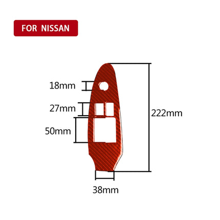 Car Carbon Fiber Main Driving Side Door Lift Control Decorative Sticker for Nissan 370Z / Z34 2009-, Right Drive Low-configured, Main Driving Side Lift Control, Right Drive