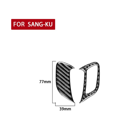 2 PCS / Set Carbon Fiber Car Door Lock Frame Decorative Sticker for Volkswagen Scirocco 2009-2016,Left Drive