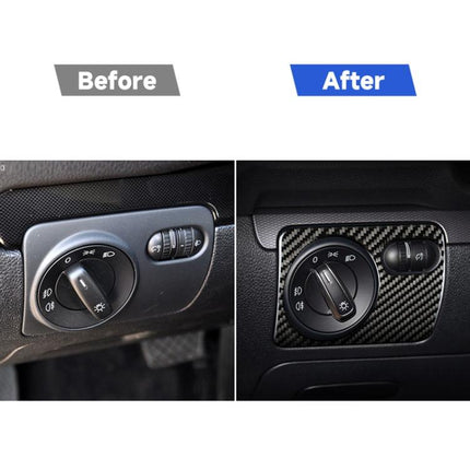 Carbon Fiber Car Headlight Switch Panel Decorative Sticker for Volkswagen Golf 6 2008-2012, Left Driving