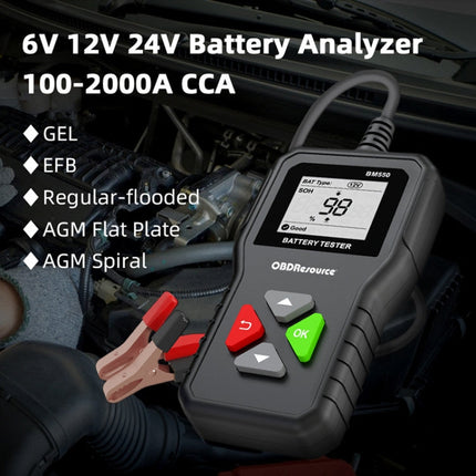BM550 6V / 12V / 24V 3 in 1 Battery Tester Analyzer Battery Life Detector, BM550