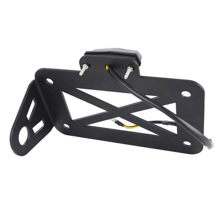 Motorcycle American Cruise Retro License Plate Holder with Light, License Plate Holder