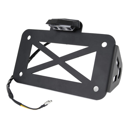 Motorcycle American Cruise Retro License Plate Holder with Light, License Plate Holder