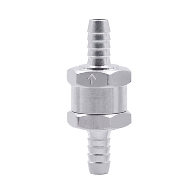 Car 8mm Aluminium Alloy Fuel Petrol One Way Non Return Check Valve, 8mm Silver
