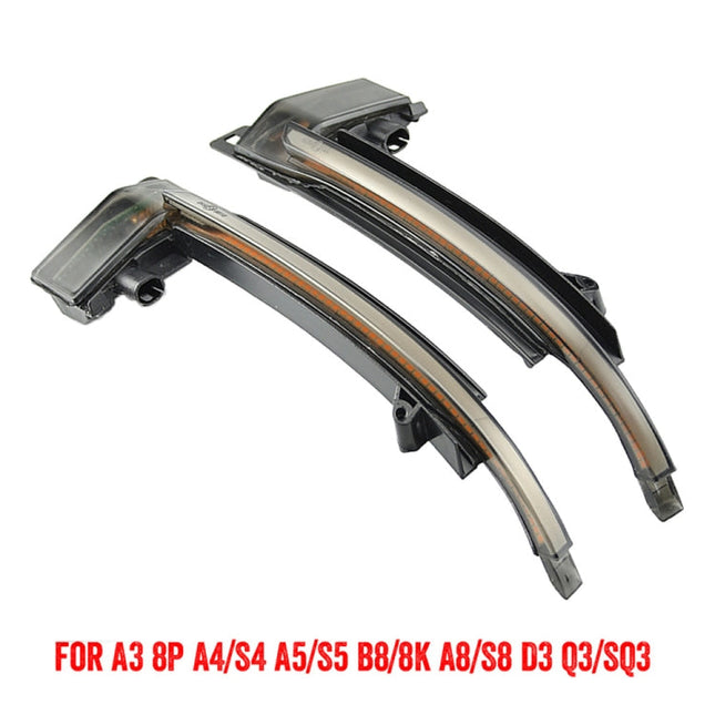 1 Pair For Audi A4 B8 Car Dynamic LED Turn Signal Light Rearview Mirror Flasher Water Blinker