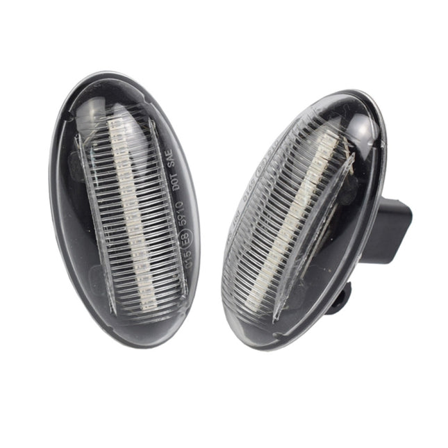 2pcs For Peugeot 1007 Car Dynamic LED Fender Side Light 817300H010, For Peugeot 1007 (Transparent), For Peugeot 1007 (Transparent Black)