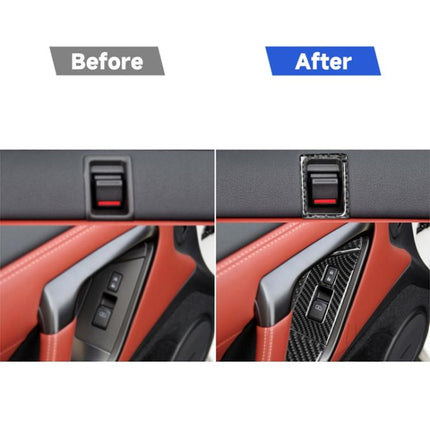 6 PCS Car Carbon Fiber Window Lift Button Door Lock Decorative Sticker for Nissan GTR R35 2008-2016, RightDrive, Window Lift Button Door Lock, Right Drive