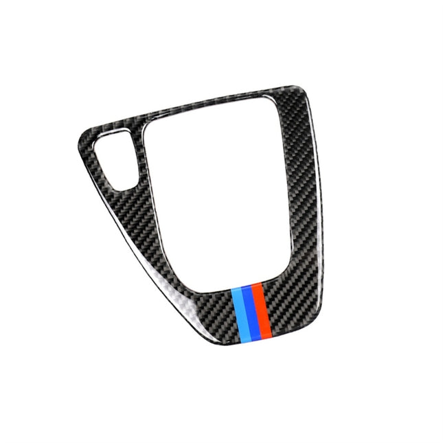 Three Color Carbon Fiber Car Left Driving Gear Panel Decorative Sticker for BMW E90 / E92 2005-2012, Sutible for Left Driving, Left Driving Gear Panel(Three Color)