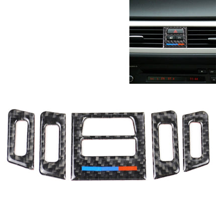 5 PCS Low Matching Carbon Fiber Car Air Outlet Decorative Sticker for BMW E90 / E92 / E93 2005-2012, Low Matching Air Outlet