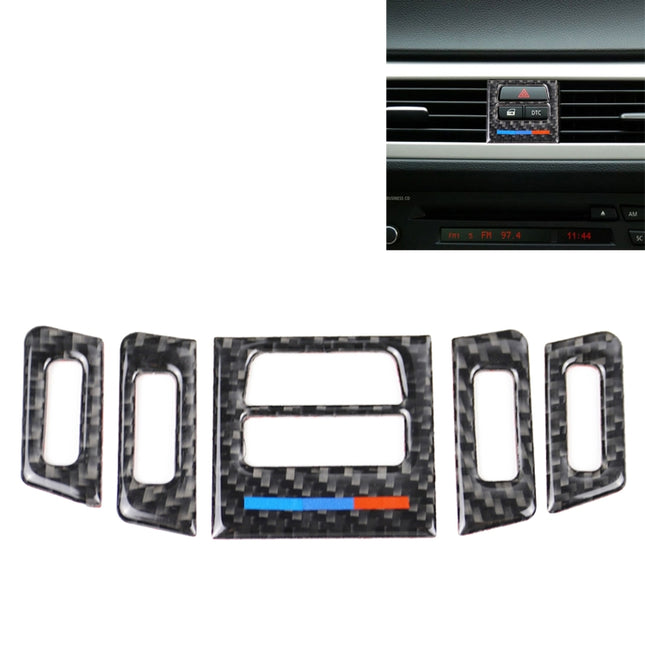 5 PCS Low Matching Carbon Fiber Car Air Outlet Decorative Sticker for BMW E90 / E92 / E93 2005-2012, Low Matching Air Outlet